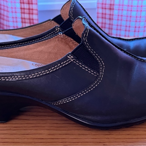 SOFFT Black Leather Open-back Slide Mule Clogs size 7.5 1029401 Great Condition - Picture 9 of 10